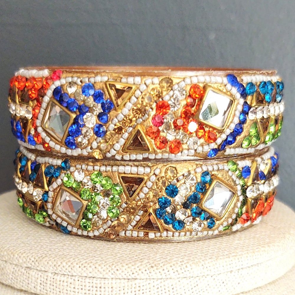 Multi bead bangle bracelets - Picture 7 of 14